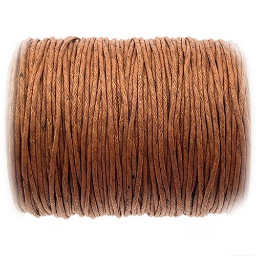 Sznurek jubilerski woskowany 1mm / brązowy / 10m-13394