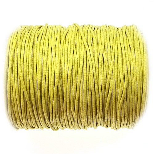 Sznurek jubilerski woskowany 1mm / żóty / 10m-13396