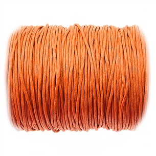 Sznurek jubilerski woskowany 1mm / pomarańczowy / 10m-13401