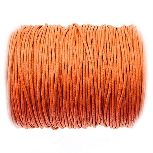 Sznurek jubilerski woskowany 1mm / pomarańczowy / 10m-13401