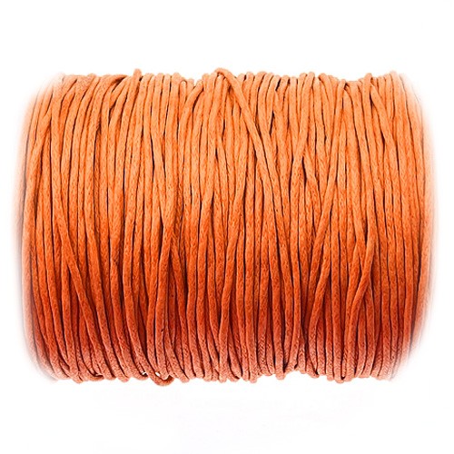 Sznurek jubilerski woskowany 1mm / pomarańczowy / 10m-13401