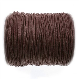 Sznurek jubilerski woskowany 1mm/  c.brązowy / 10m-13403