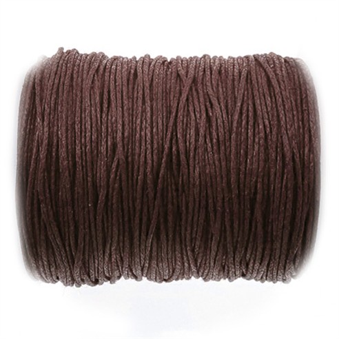 Sznurek jubilerski woskowany 1mm/  c.brązowy / 10m-13403