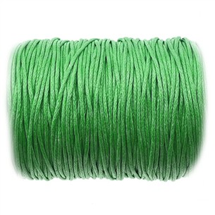 Sznurek jubilerski woskowany 1mm / zielony / 10m-13407