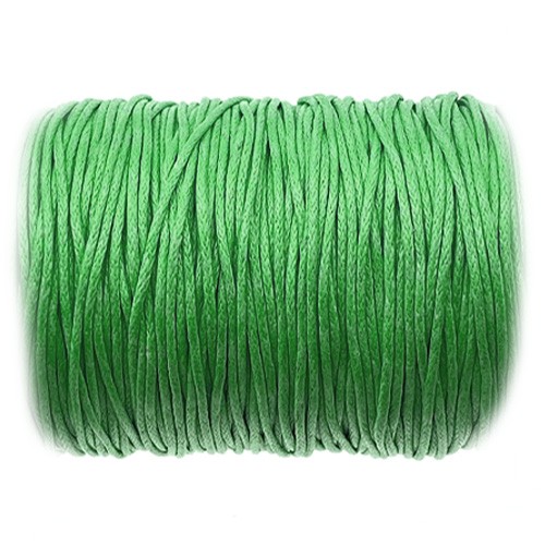 Sznurek jubilerski woskowany 1mm / zielony / 10m-13407