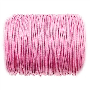 Sznurek jubilerski woskowany 1mm / różowy / 10m-13414