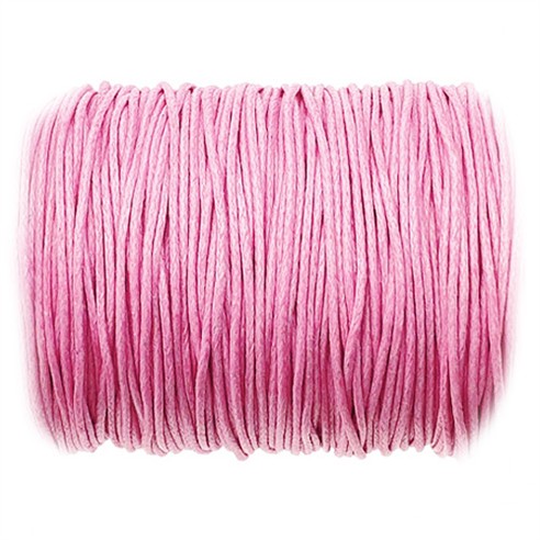 Sznurek jubilerski woskowany 1mm / różowy / 10m-13414