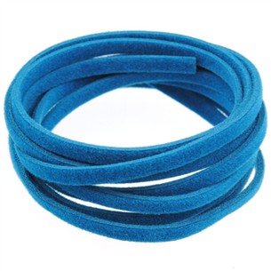 Rzemień zamszowy płaski 2.5-3mm / ekologiczny / niebieski / 10m-8598