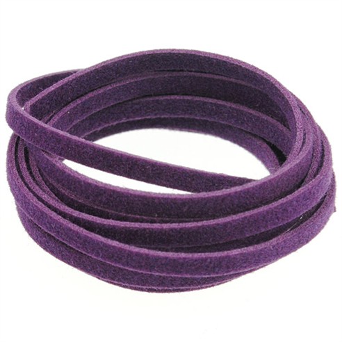 Rzemień zamszowy płaski 2.5-3mm / ekologiczny / fioletowy / 10m-8599