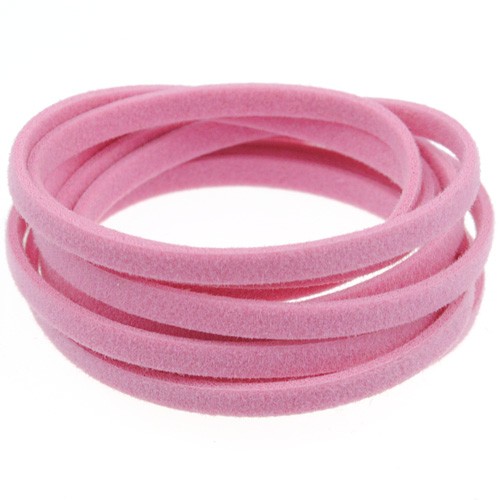 Rzemień zamszowy płaski 2.5-3mm / ekologiczny / j.różowy / 6m-8616