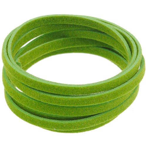 Rzemień zamszowy płaski 2.5-3mm / ekologiczny / zielony / 6m-8619