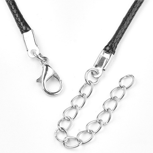Baza naszyjnika czarna / sznurek woskowany / 45cm / 10szt-13202
