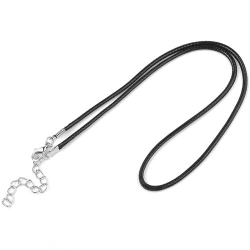 Baza naszyjnika czarna / sznurek woskowany / 45cm / 10szt-13203