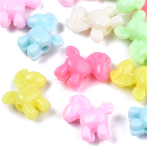 MIX koraliki koniki pastelowe koń konie akrylowe 16x16x7mm 30szt-13429