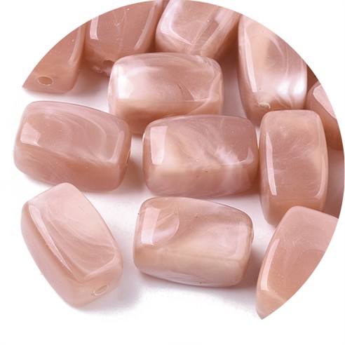 Koraliki prostopadłościan imitacja kamień szlachetny akrylowe j.brązowe 13x7,5x7,5mm 20szt-13491