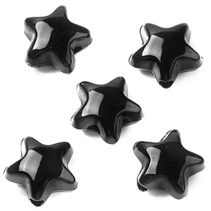 Koraliki gwiazdki gwiazdy gwiazdeczki akrylowe czarne 11x11,5x7mm 20szt-13440