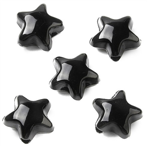 Koraliki gwiazdki gwiazdy gwiazdeczki akrylowe czarne 11x11,5x7mm 20szt-13440