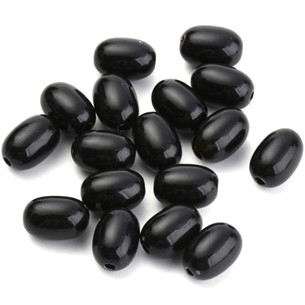 Koraliki owalne oliwki akrylowe czarne 9x7mm 50szt-13444