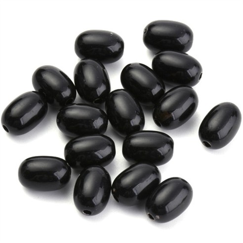 Koraliki owalne oliwki akrylowe czarne 9x7mm 50szt-13444