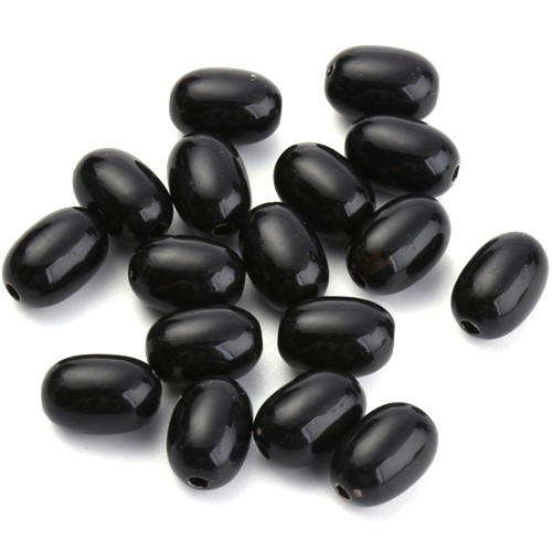 Koraliki owalne oliwki akrylowe czarne 9x7mm 50szt-13444