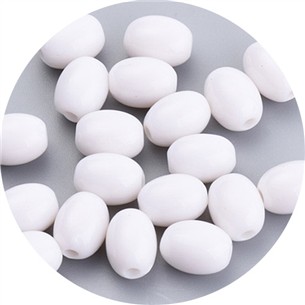 Koraliki owalne oliwki akrylowe białe 9x7mm 50szt-13500