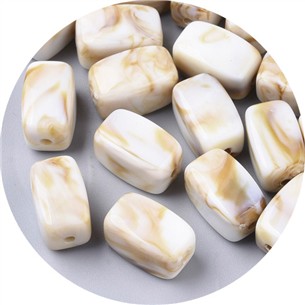 Koraliki prostopadłościan imitacja kamień szlachetny akrylowe brązowe 13x7,5x7,5mm 20szt-13499