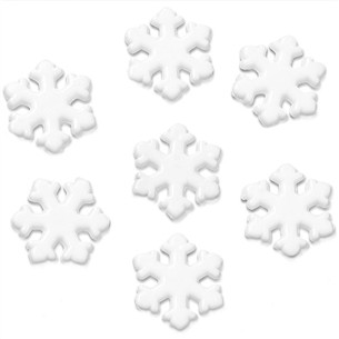 Koraliki śnieżki śnieżynki świąteczne akrylowe białe 12x11x2mm 50szt-13448