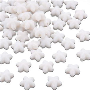 Koraliki gwiazdki gwiazdy gwiazdeczki akrylowe białe 10x10,5x6mm 50szt-13451