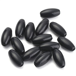 Koraliki owalne podłużne akrylowe czarne 8x4mm 100szt-13457