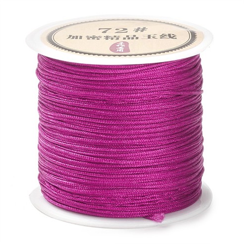 Sznurek nylonowy topliwy do makramy bransoletek 0,8mm bordowy rolka 40m 1szt-13543