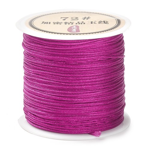 Sznurek nylonowy topliwy do makramy bransoletek 0,8mm bordowy rolka 40m 1szt-13543