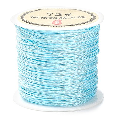 Sznurek nylonowy topliwy do makramy bransoletek 0,8mm j.niebieski rolka 40m 1szt-13548
