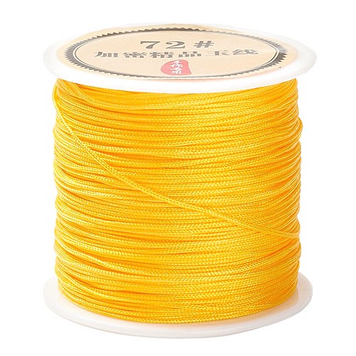 Sznurek nylonowy topliwy do makramy bransoletek 0,8mm żółty rolka 40m 1szt-13549