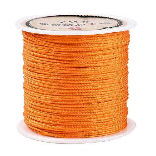 Sznurek nylonowy topliwy do makramy bransoletek 0,8mm pomarańczowy rolka 40m 1szt-13551