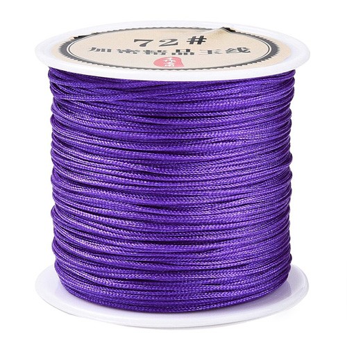 Sznurek nylonowy topliwy do makramy bransoletek 0,8mm fioletowy rolka 40m 1szt-13553