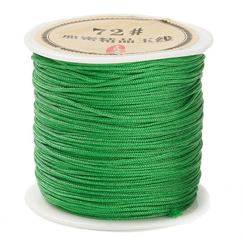 Sznurek nylonowy topliwy do makramy bransoletek 0,8mm zielony rolka 40m 1szt-13555