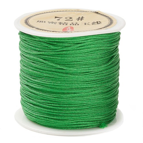 Sznurek nylonowy topliwy do makramy bransoletek 0,8mm zielony rolka 40m 1szt-13555