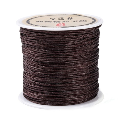 Sznurek nylonowy topliwy do makramy bransoletek 0,8mm brązowy rolka 40m 1szt-13556