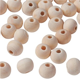 Koraliki kule drewniane kulki do makramy 6mm naturalne 200szt-13535