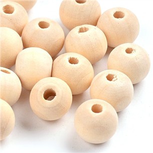 Koraliki kule drewniane kulki do makramy 10mm naturalne 50szt-13538