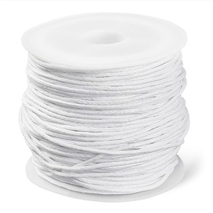 Sznurek woskowany jubilerski 1mm biały rolka 20m 1szt-13597