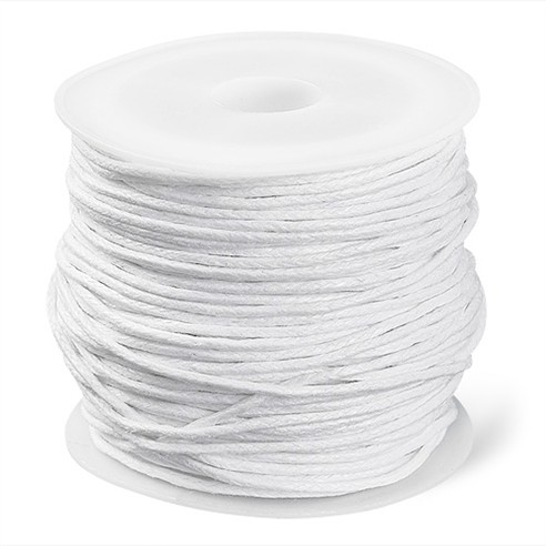 Sznurek woskowany jubilerski 1mm biały rolka 20m 1szt-13597