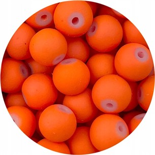 Koraliki gumowane / szklane / pomarańczowe / 8mm / 50szt-6973