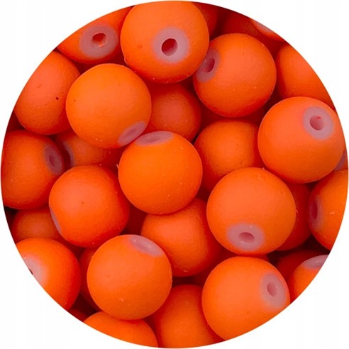Koraliki gumowane / szklane / pomarańczowe / 8mm / 50szt-6973