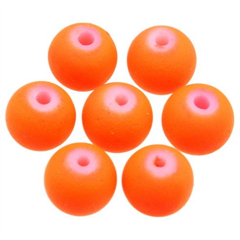 Koraliki gumowane / szklane / pomarańczowe / 8mm / 50szt-12846