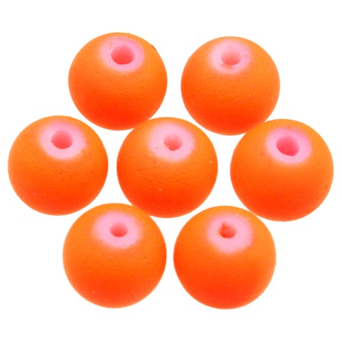 Koraliki gumowane / szklane / pomarańczowe / 8mm / 50szt-12846