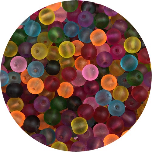 MIX koraliki mrożone / szklane / multikolor / 6mm / 27.0g / 100szt-12030