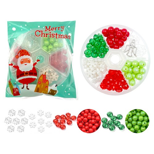 Świąteczny mini zestaw koralików prezent na mikołaja mikołajki dla uczniów / MZE01-13626