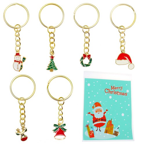 Breloczki świąteczne brelok na prezent podziękowanie święta mikołaj 6szt-13632