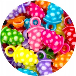 MIX koraliki winogronka / akrylowe / multikolor / 19.5x10.5mm / 30szt-6989